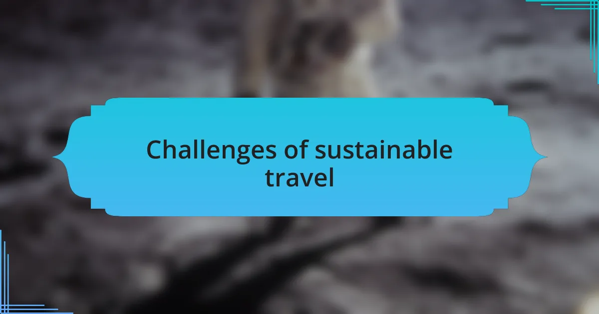 Challenges of sustainable travel