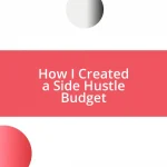 How I Created a Side Hustle Budget