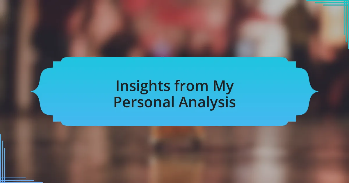 Insights from My Personal Analysis