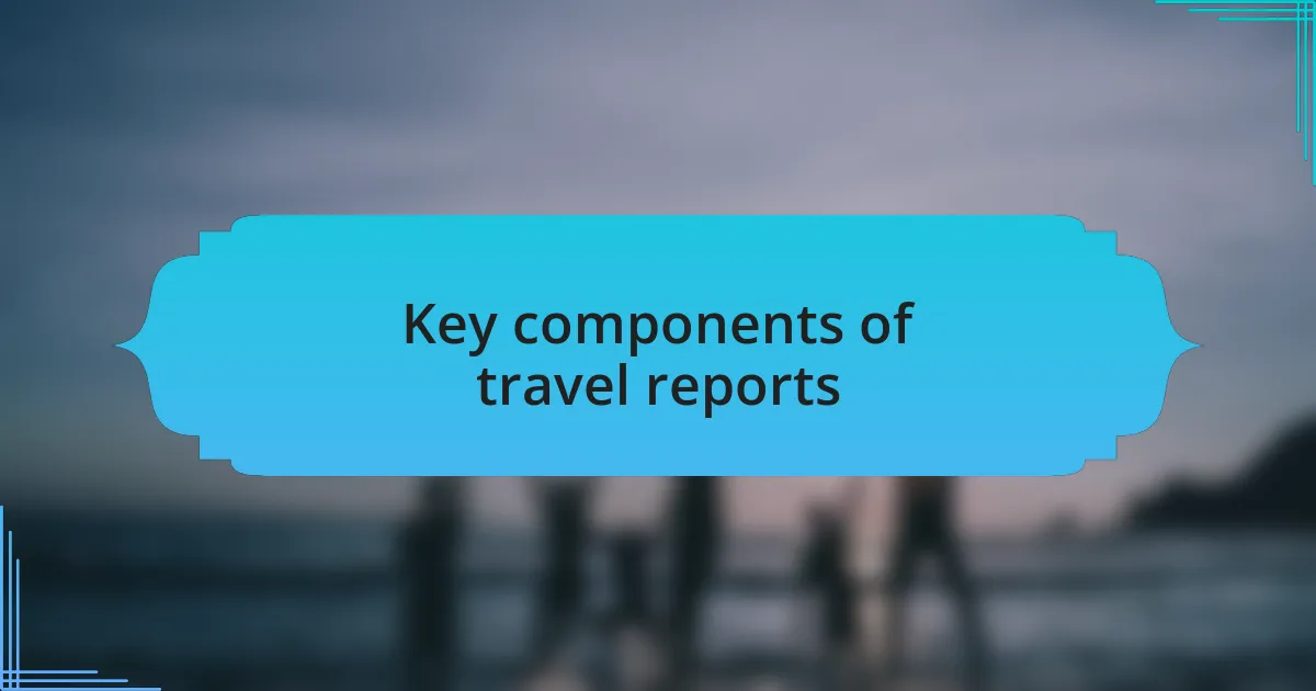 Key components of travel reports